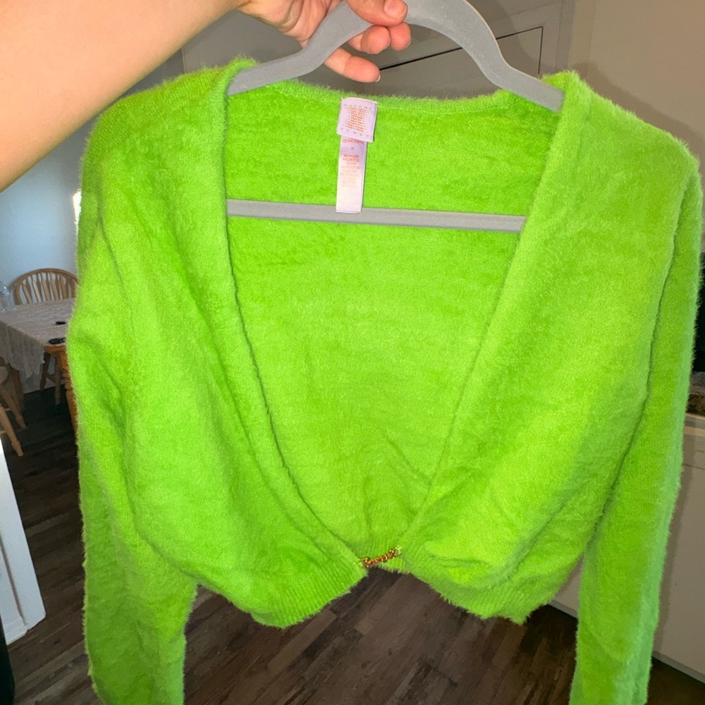 Savage X Fenty Neon Green Fuzzy Cardigan